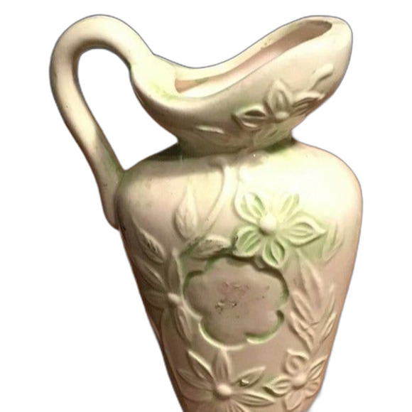Small Pitcher or Vase - One Handle, Decorated including Raised Flowers - Picture 3 of 6